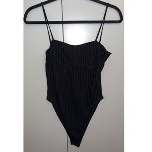 Shein black bodysuit with under bust detail